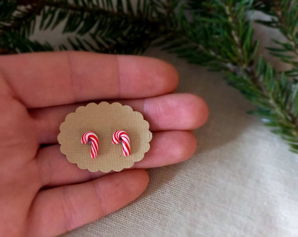 candy cane earstuds